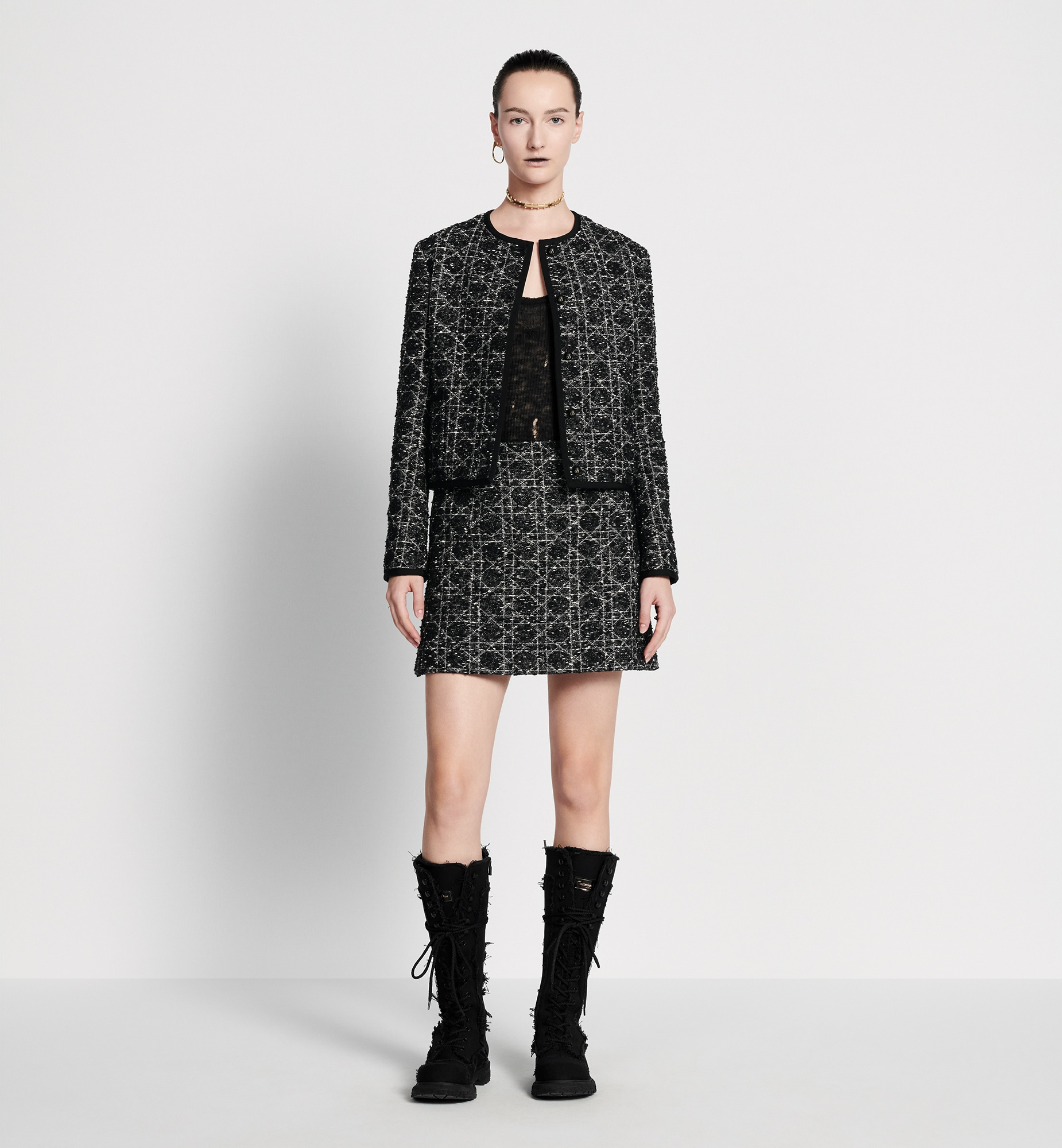 Macrocannage Cropped Jacket - 2