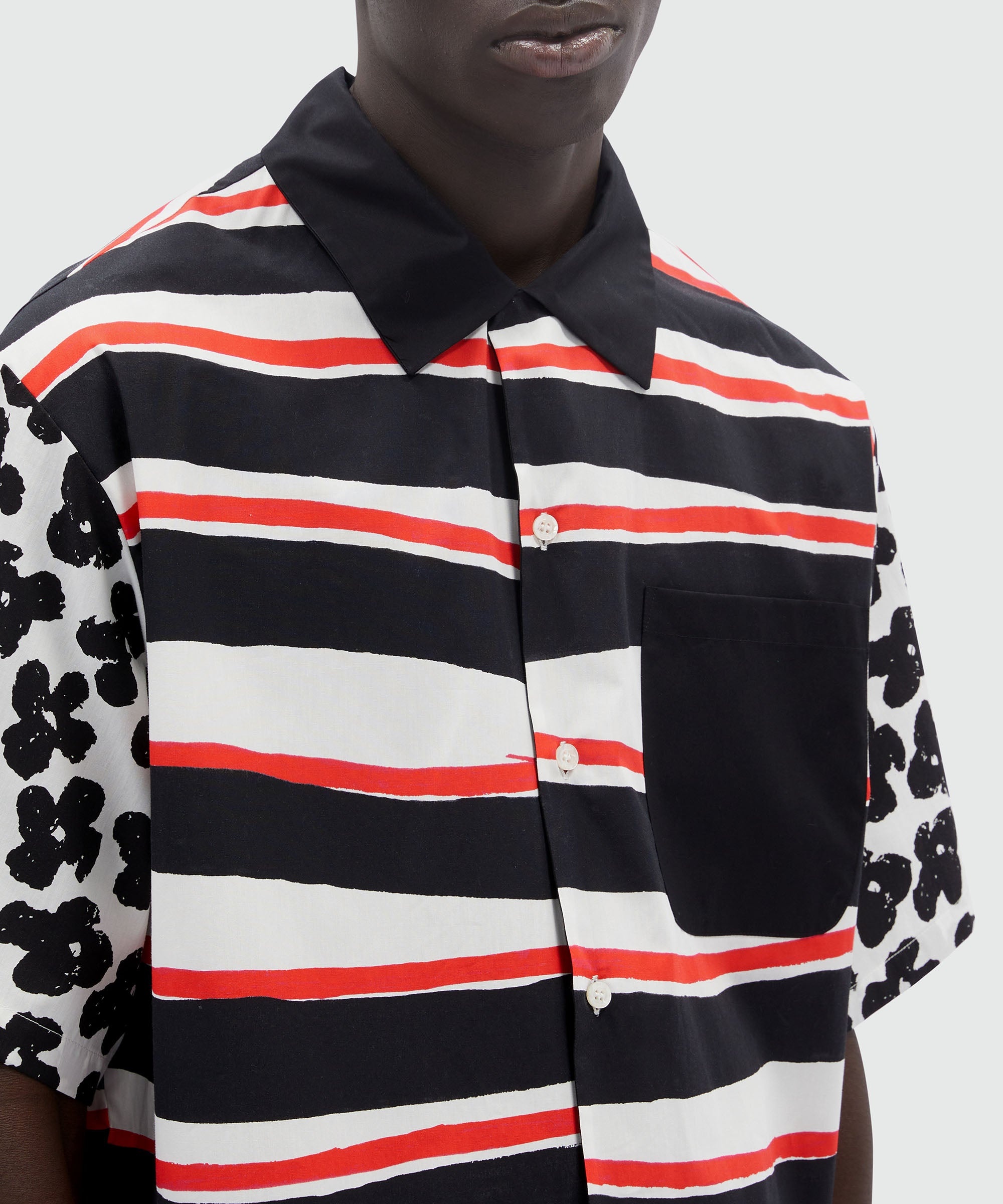 Mixed pattern poplin shirt - 5