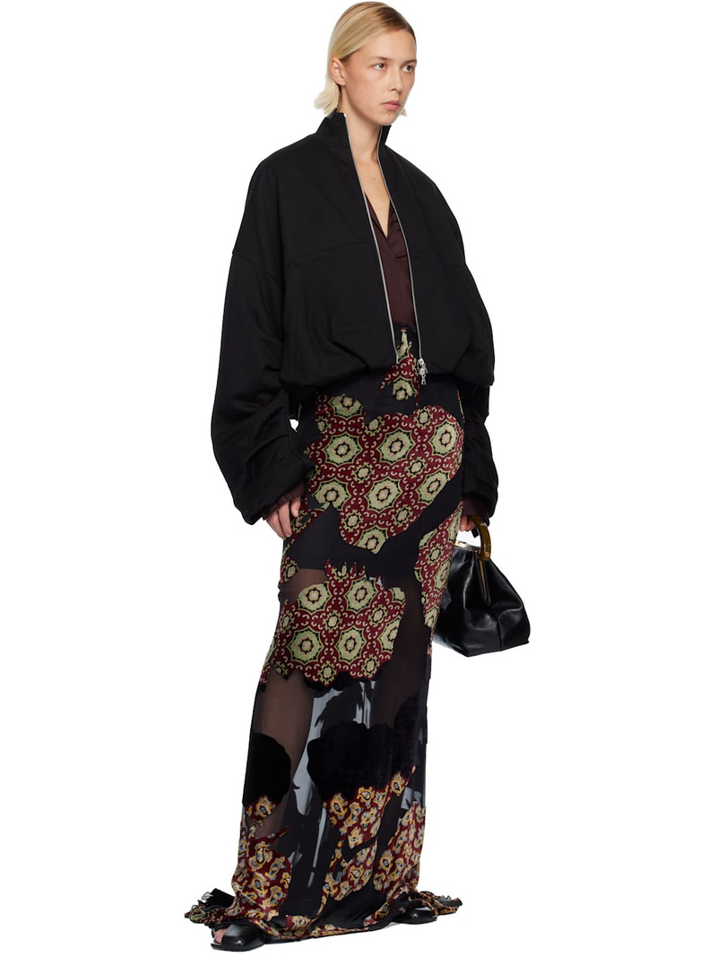 Dries Van Noten Black Draped Jersey Jacket outlook