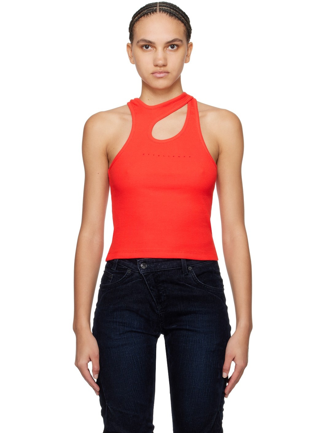 Red Rib Tank Top - 1