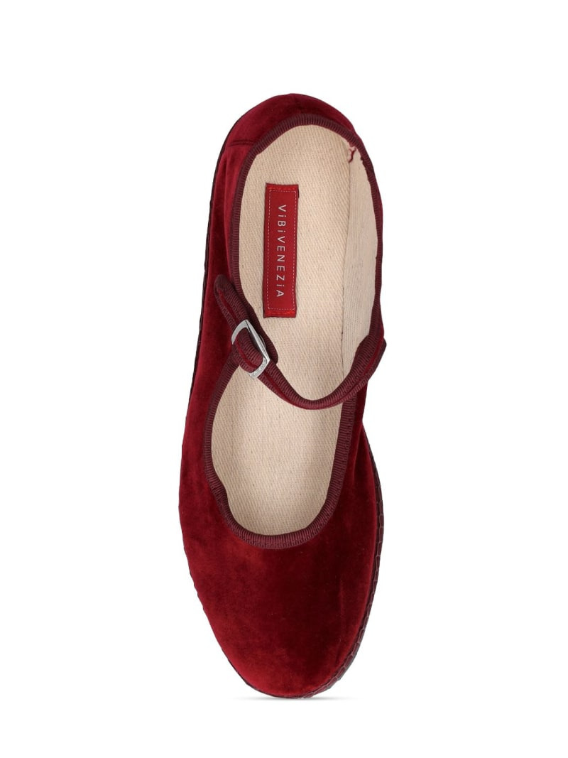 10mm Mary Jane Bordeaux velvet slippers - 5