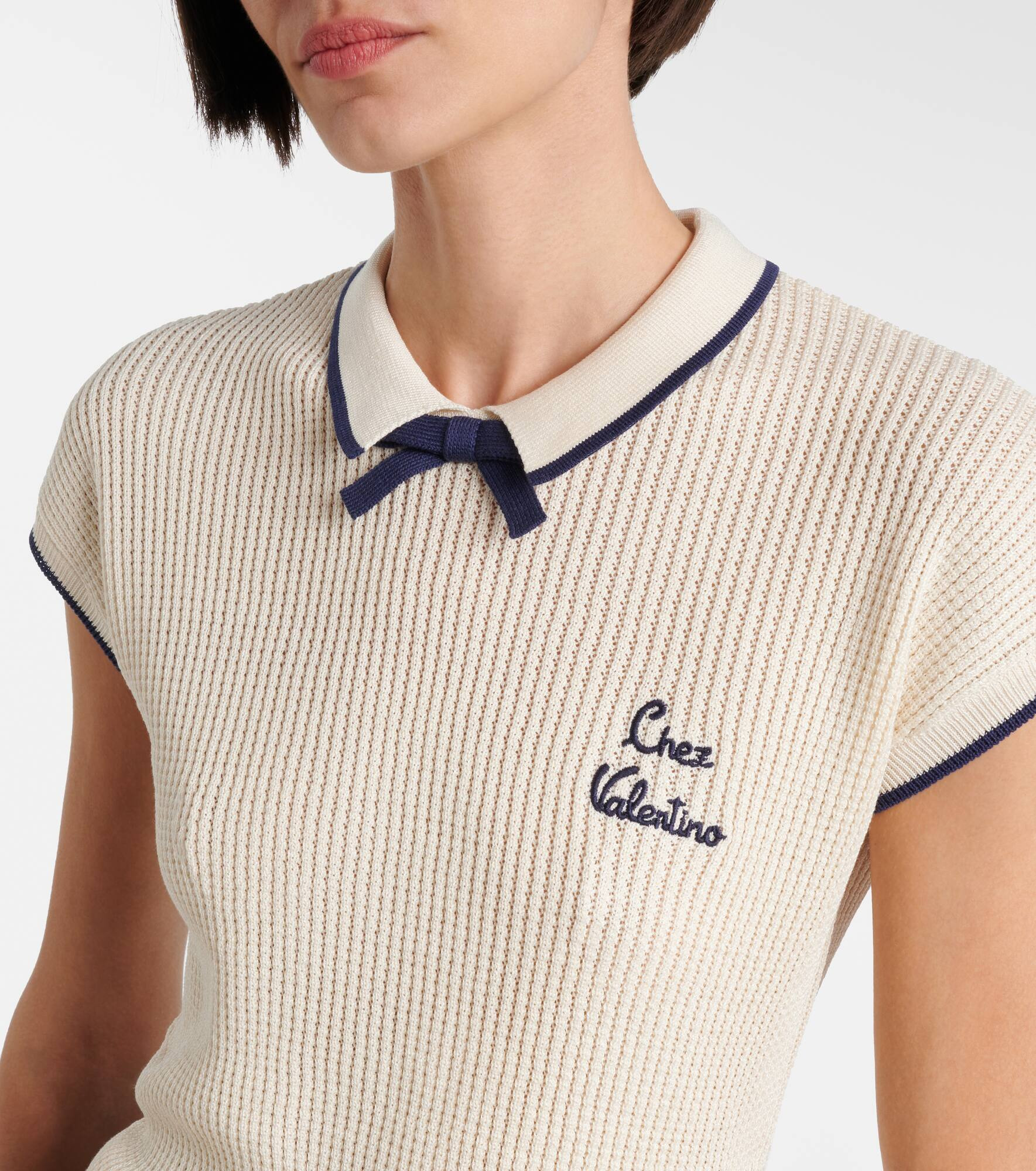 Chez Valentino cotton-blend top - 4