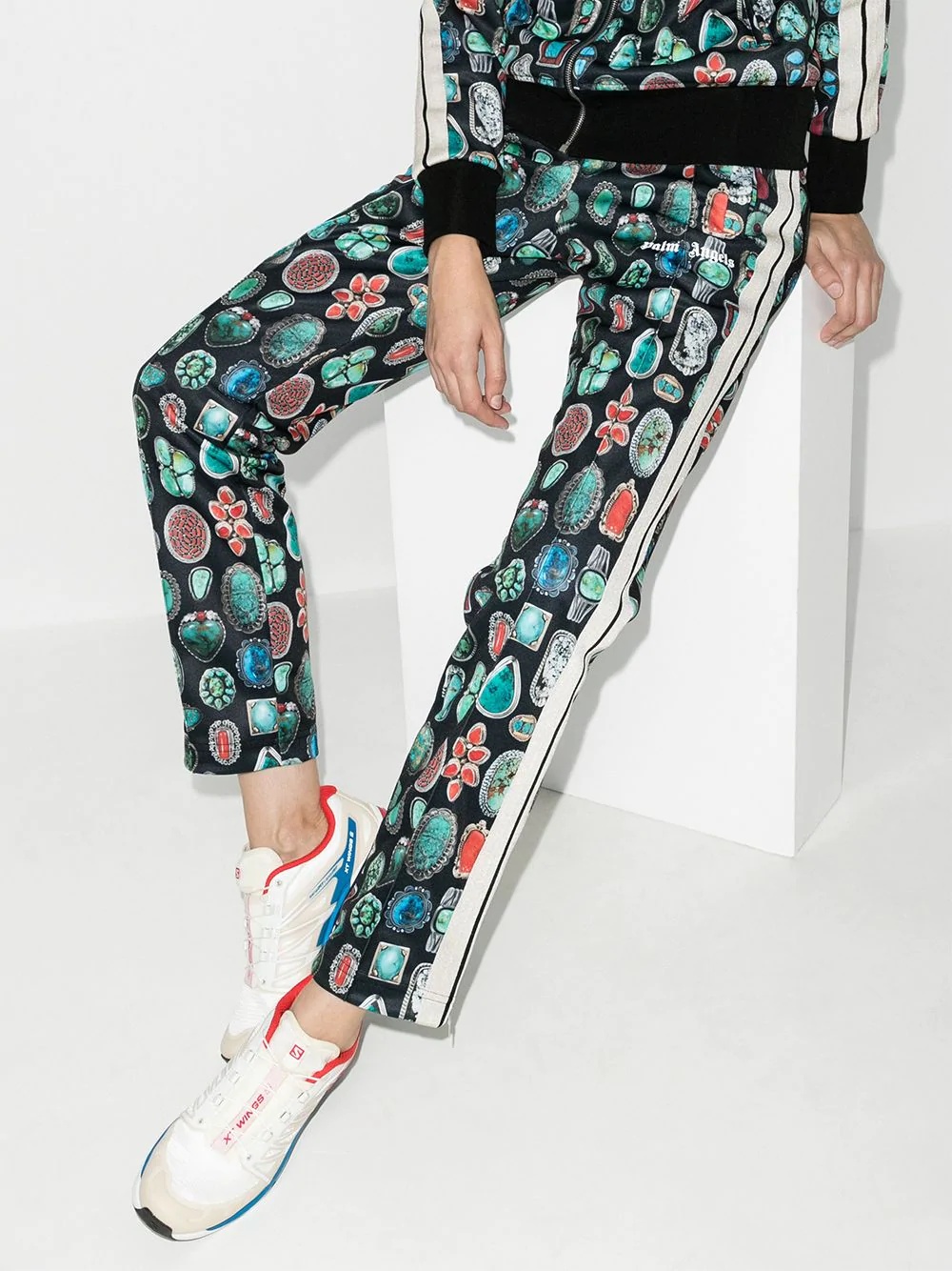 jewel pattern track trousers - 2