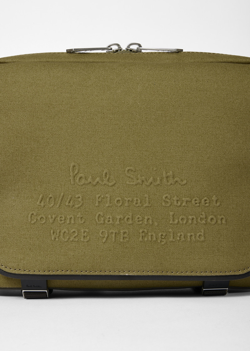 Khaki 'Floral Street' Cotton Canvas Messenger Bag 6