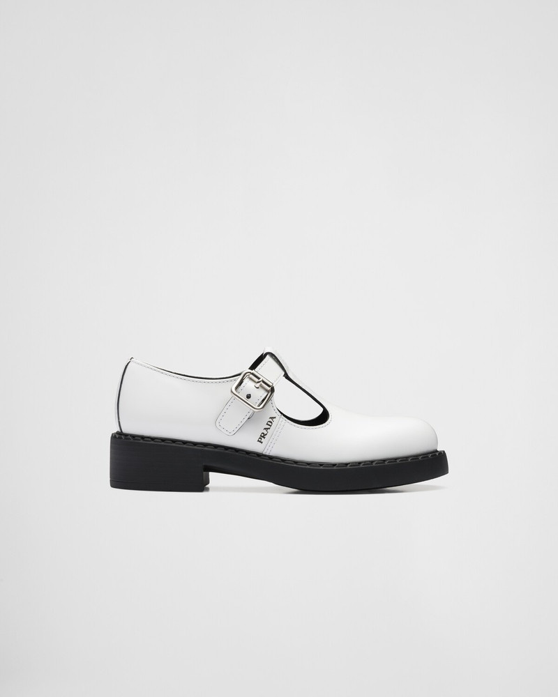 Brushed-leather Mary Jane T-strap shoes 1