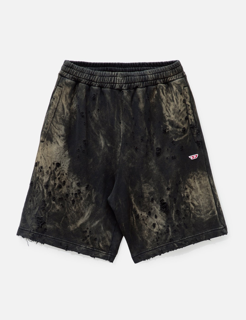 P-CROWN-N2 DISTRESSED SHORTS WITH MARBLED EFFECT 1