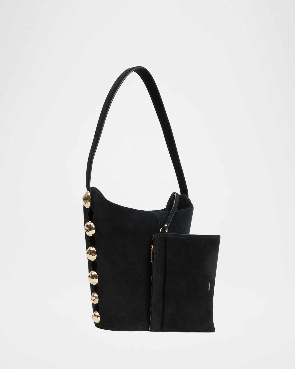 Amaya Studded Leather Bucket Bag - 4