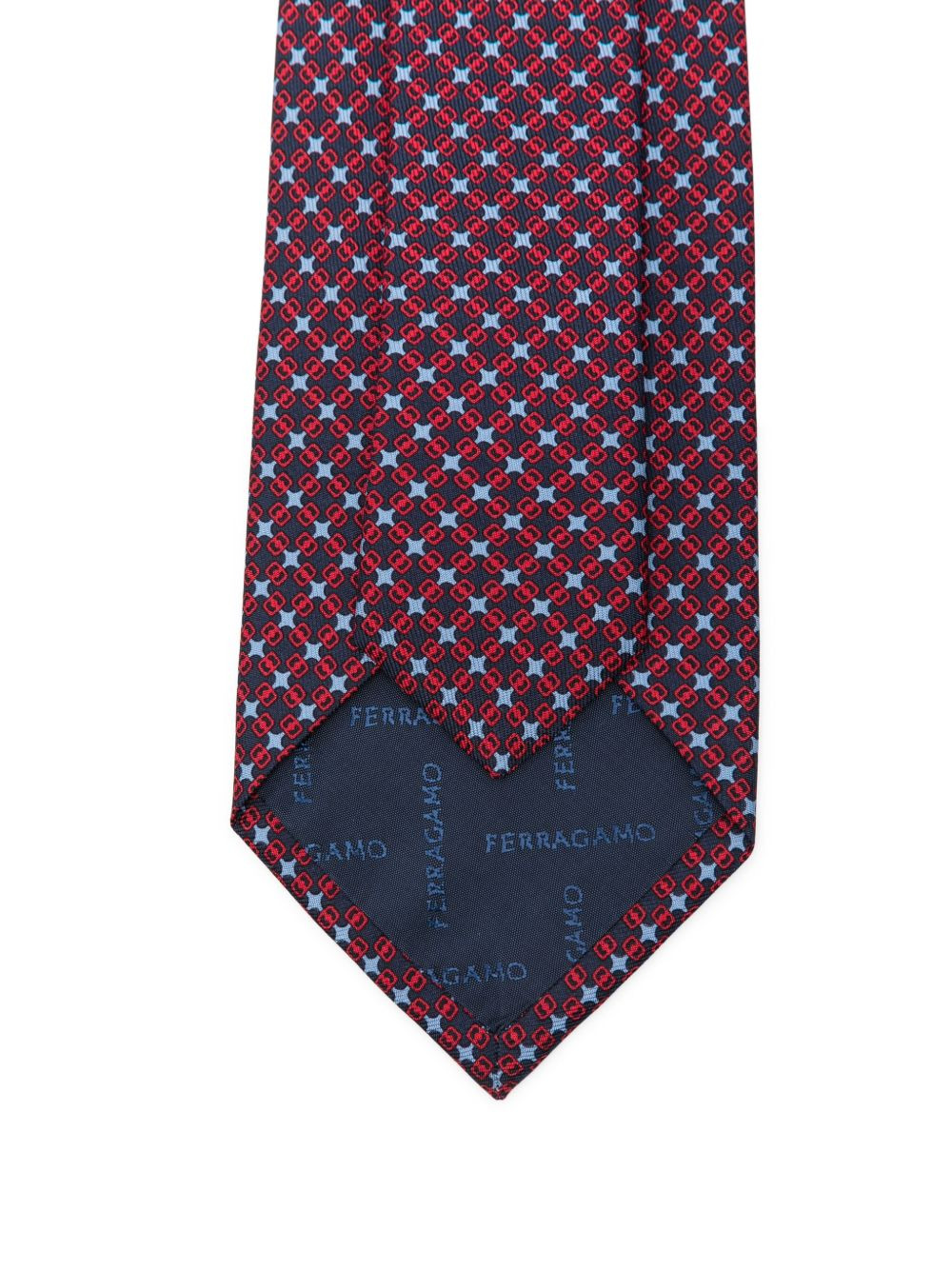 geometric-pattern silk tie - 2