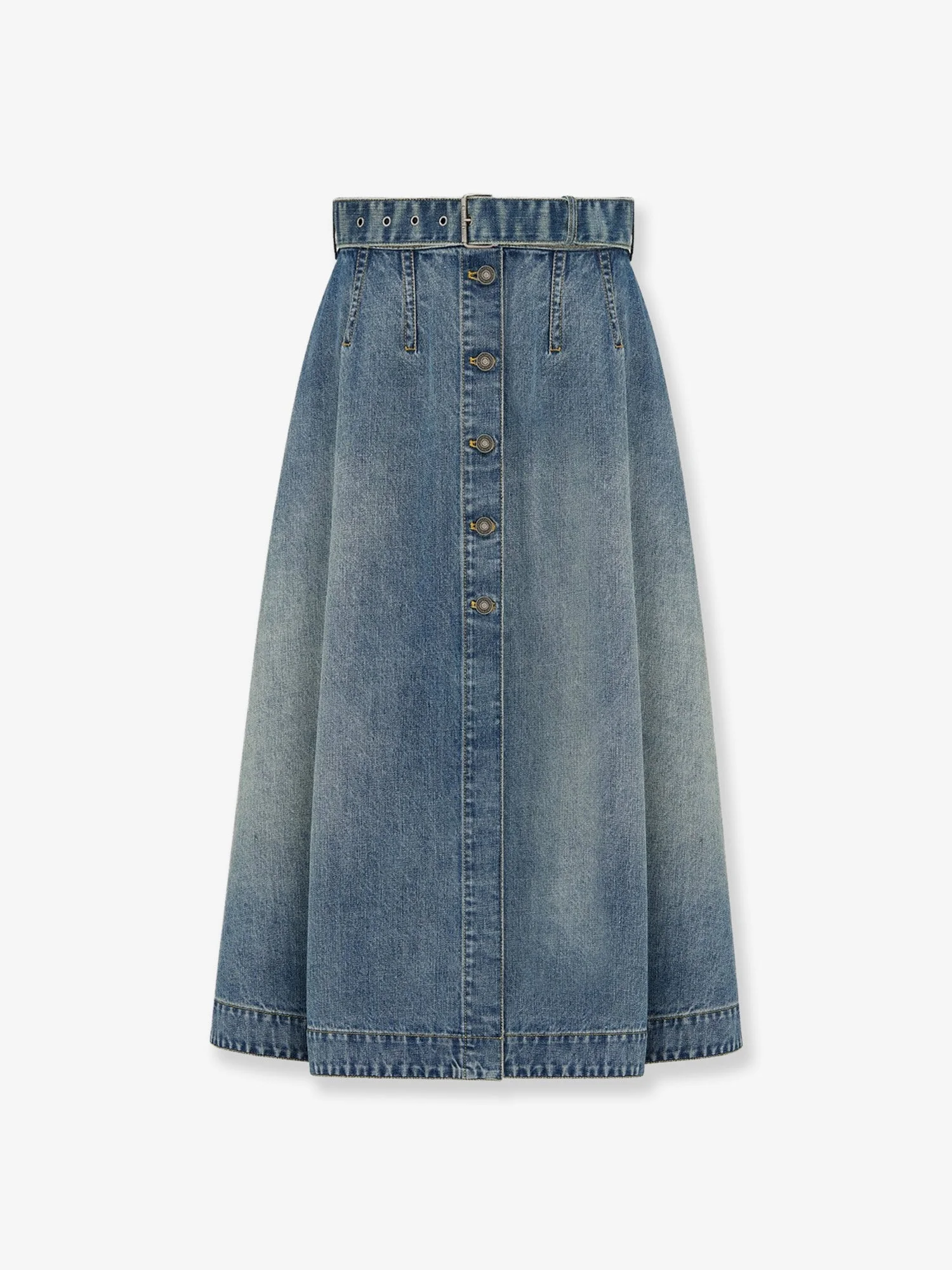 Dior Flared Midi Denim Skirt - 1