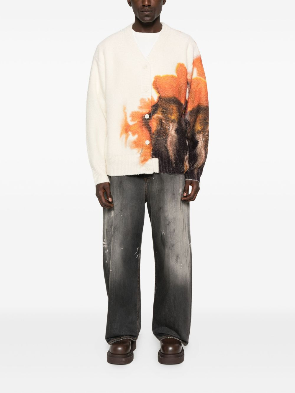 graphic-print cardigan - 2