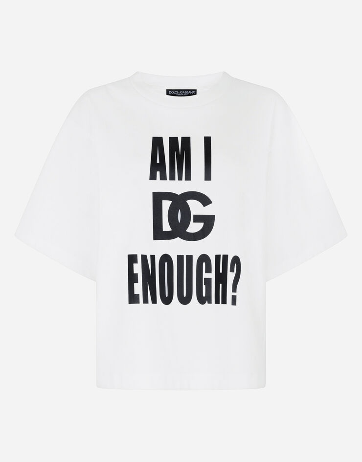 Jersey T-shirt with am I DG enough? print - 3