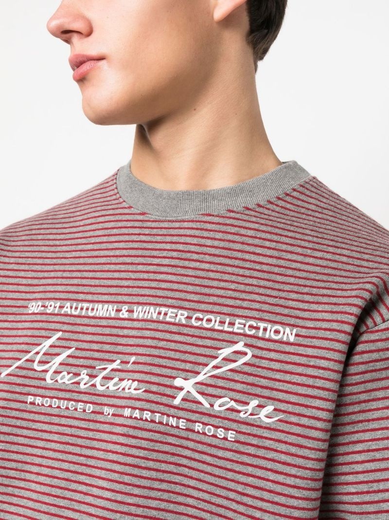 logo-print striped sweatshirt - 5