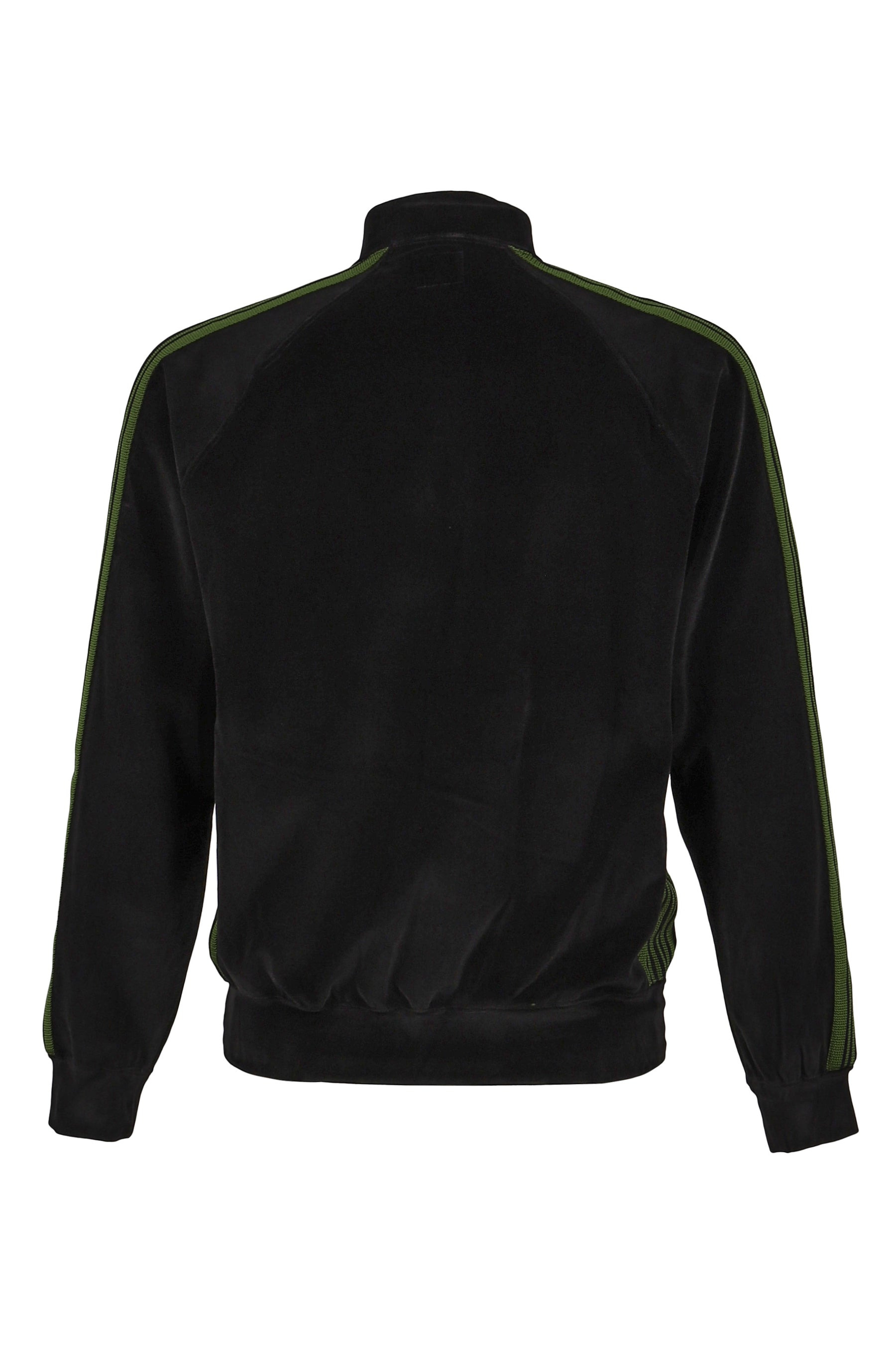 RIB COLLAR TRACK JACKET - C/PE VELOUR / BLK - 6