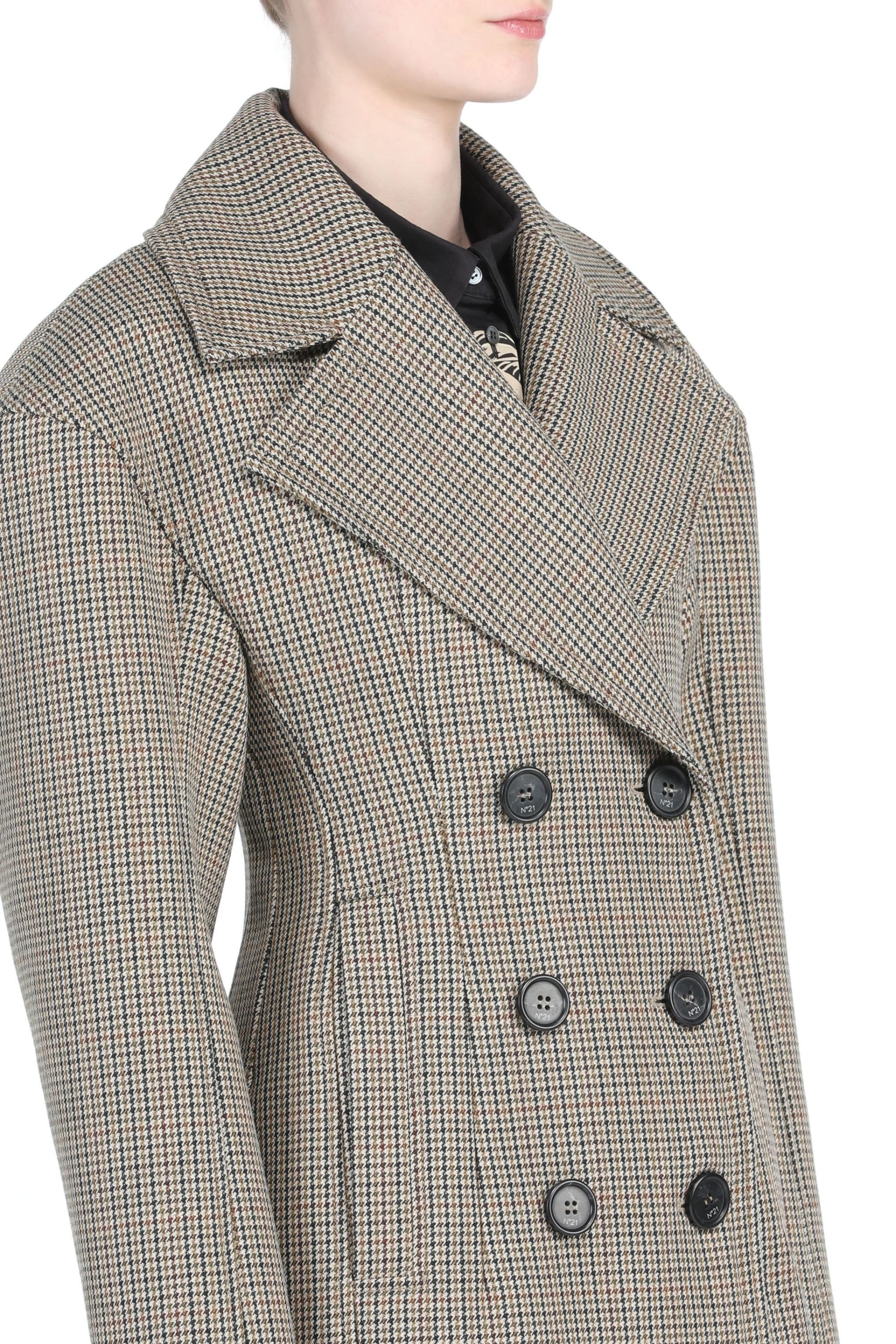CHECKED DOUBLE-BREASTED COAT - 4