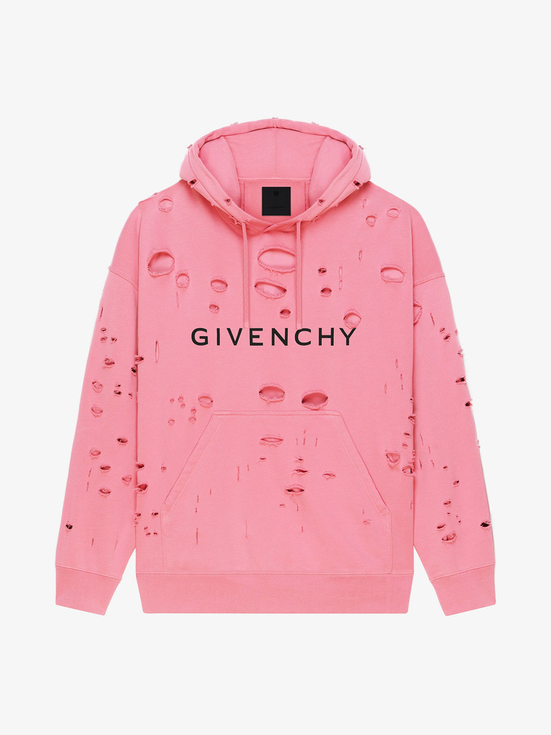GIVENCHY ARCHETYPE HOODIE WITH DESTROYED EFFECT 1