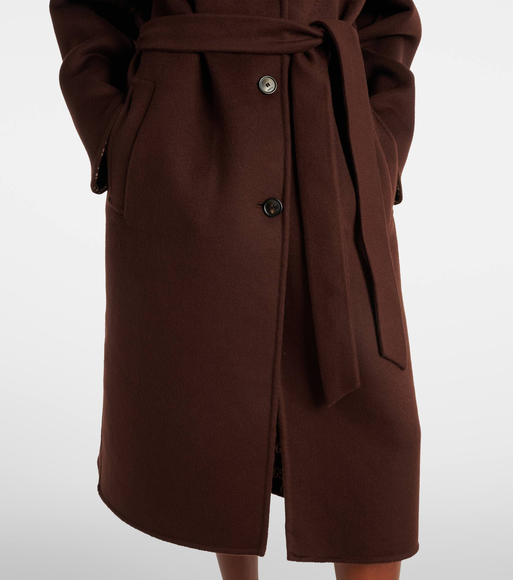 Single-breasted wool coat - 5