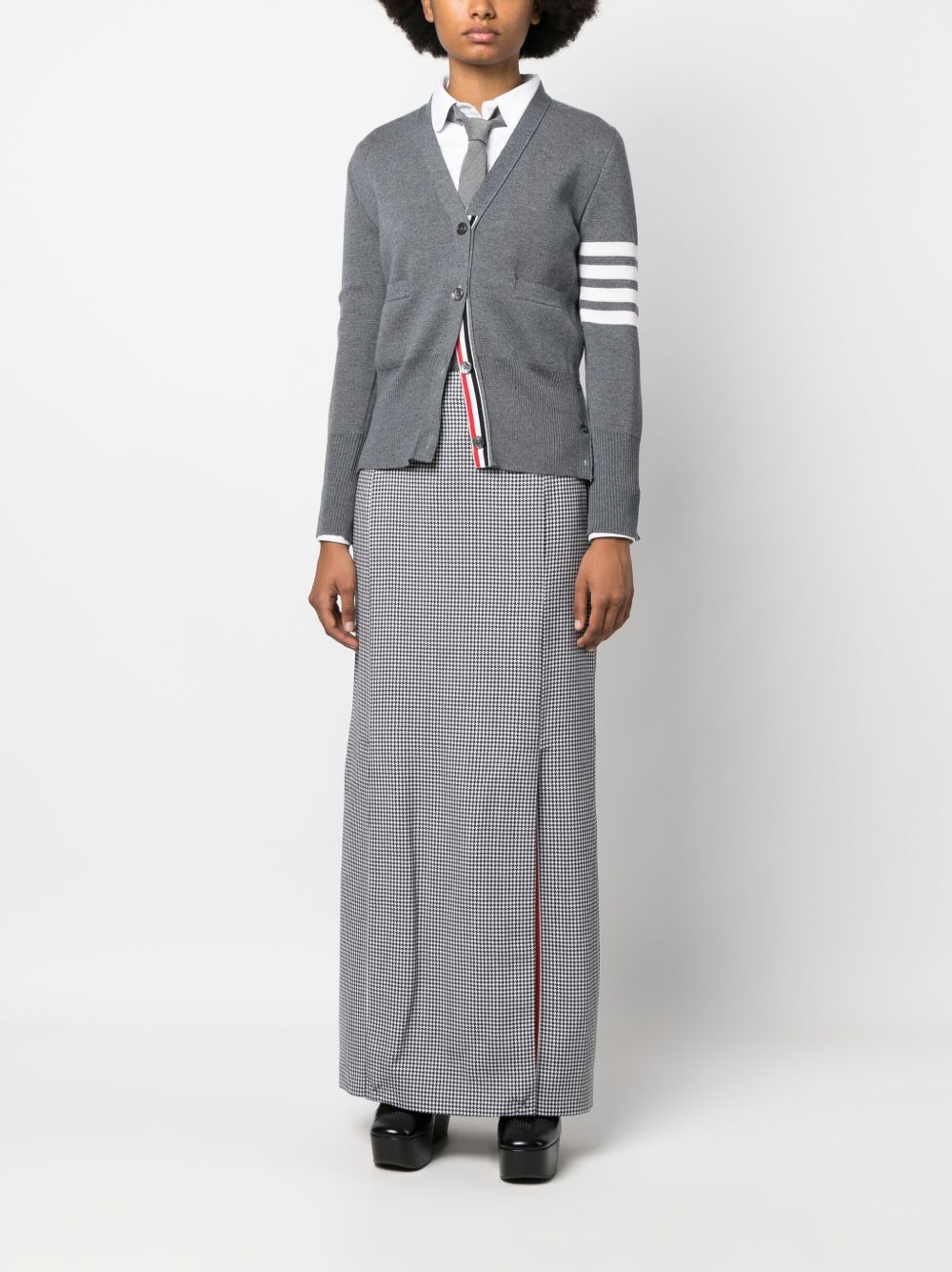 houndstooth-pattern wool maxi skirt - 2