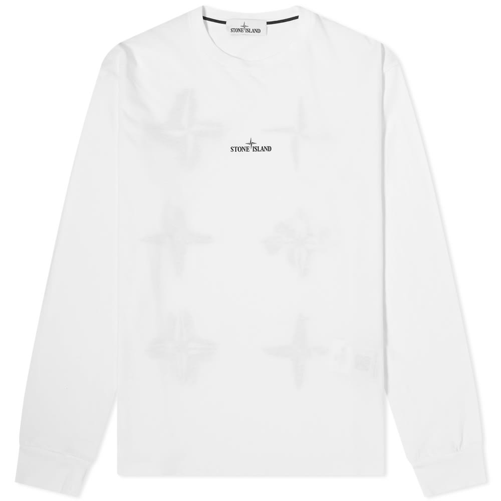 Stone Island Long Sleeve Stencil Three Print Tee - 1