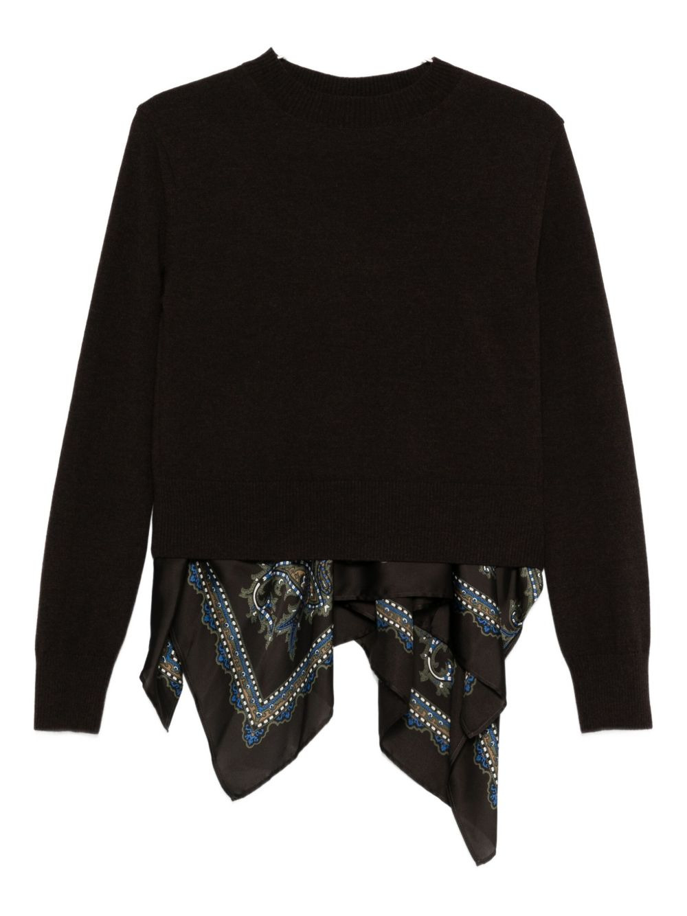 paisley-print panel sweater - 1