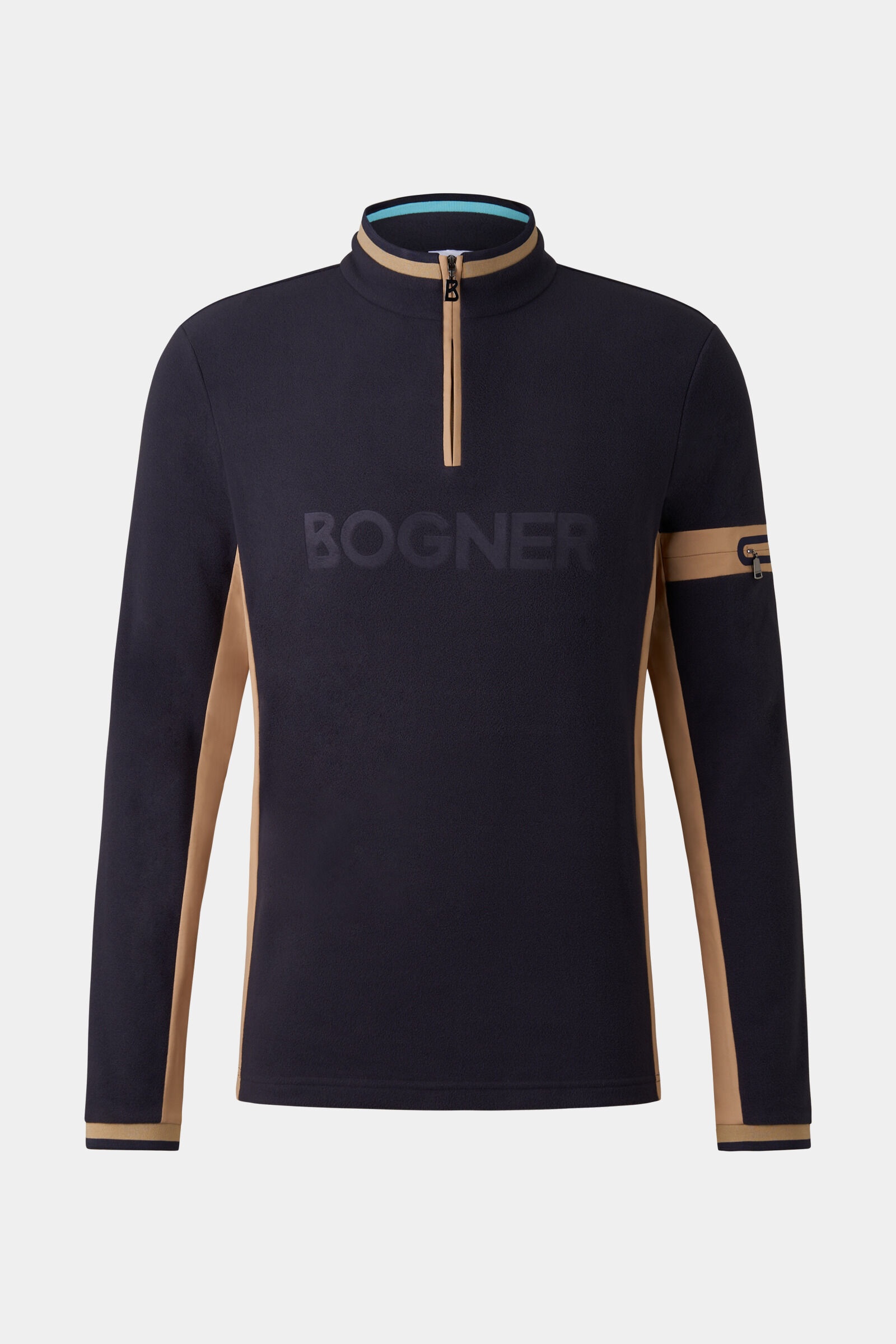 Gilbert Fleece longsleeve in Navy blue/Beige - 1