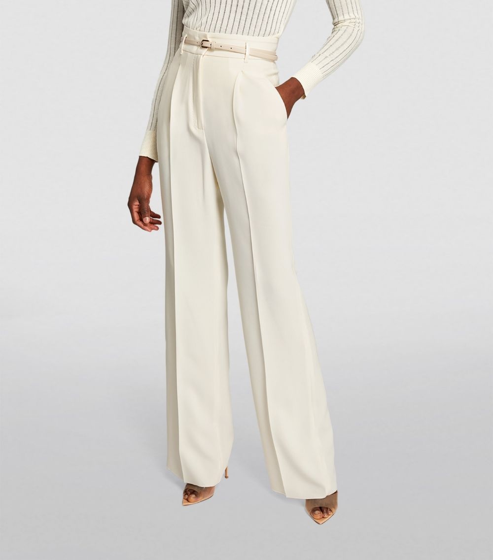 Belted High-Rise Wide-Leg Trousers - 3