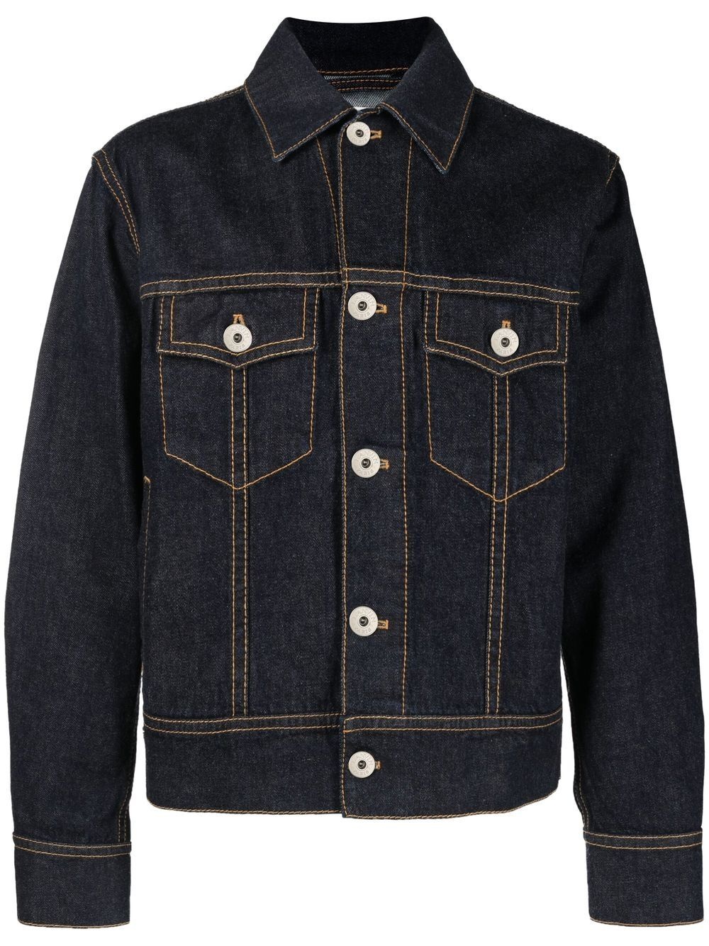 button-fastening denim jacket - 1