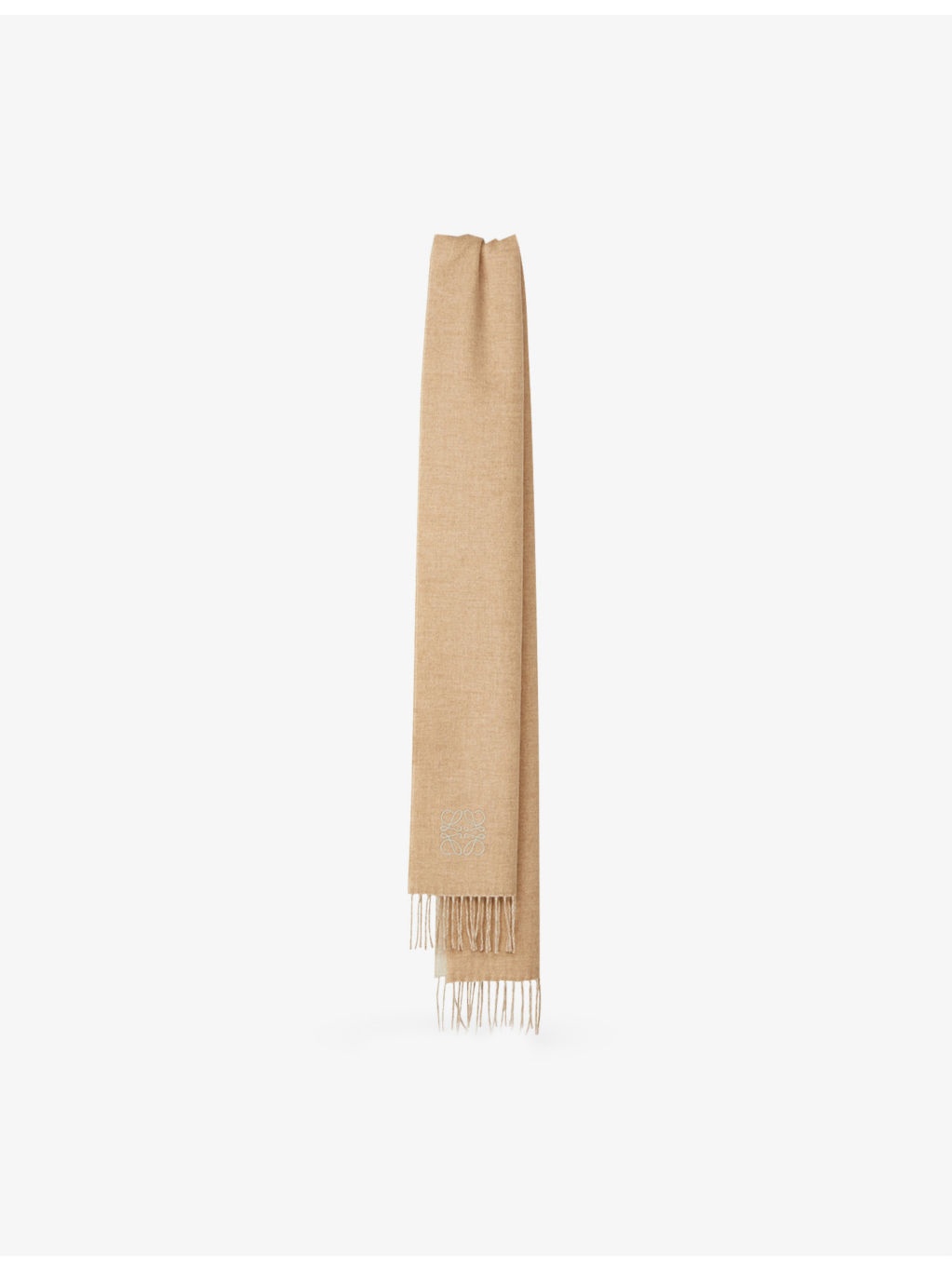 Anagram-embroidered wool and cashmere-blend scarf - 2