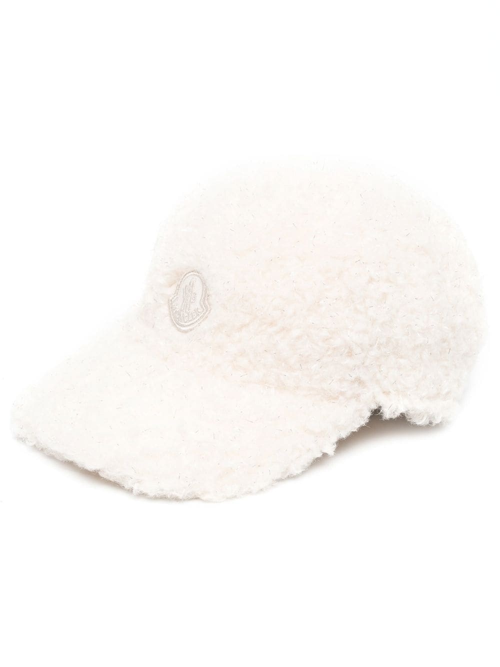 logo-patch shearling cap - 1