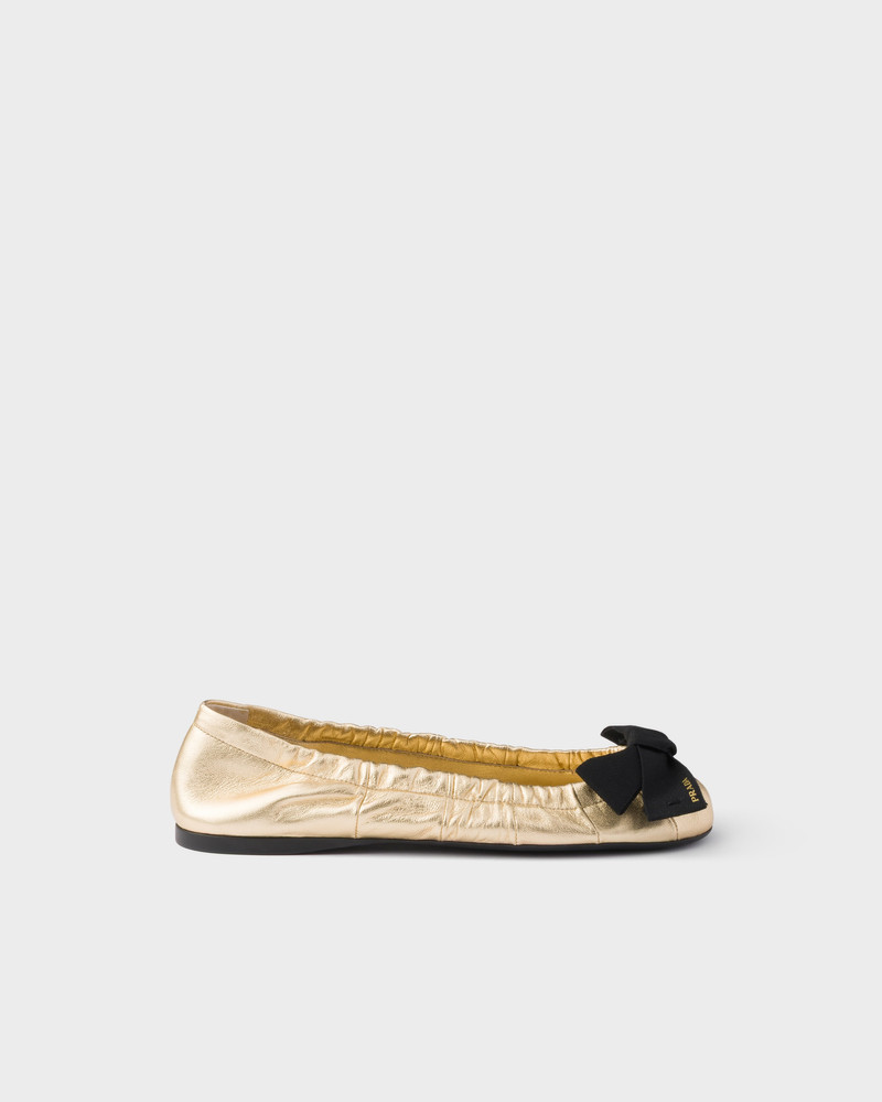 Mordoré nappa leather ballerinas with bow 2