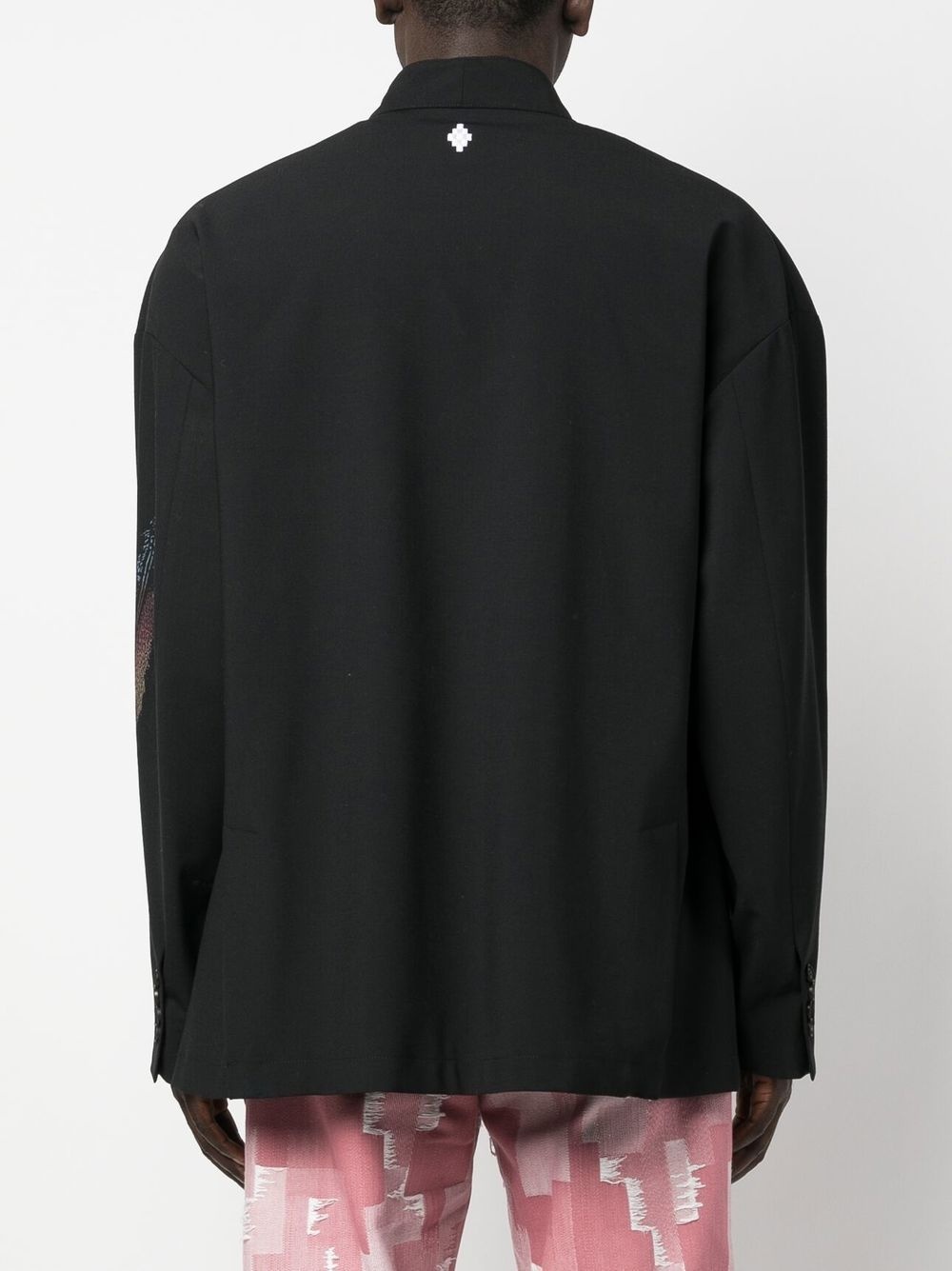 feather-print kimono-inspired blazer - 4