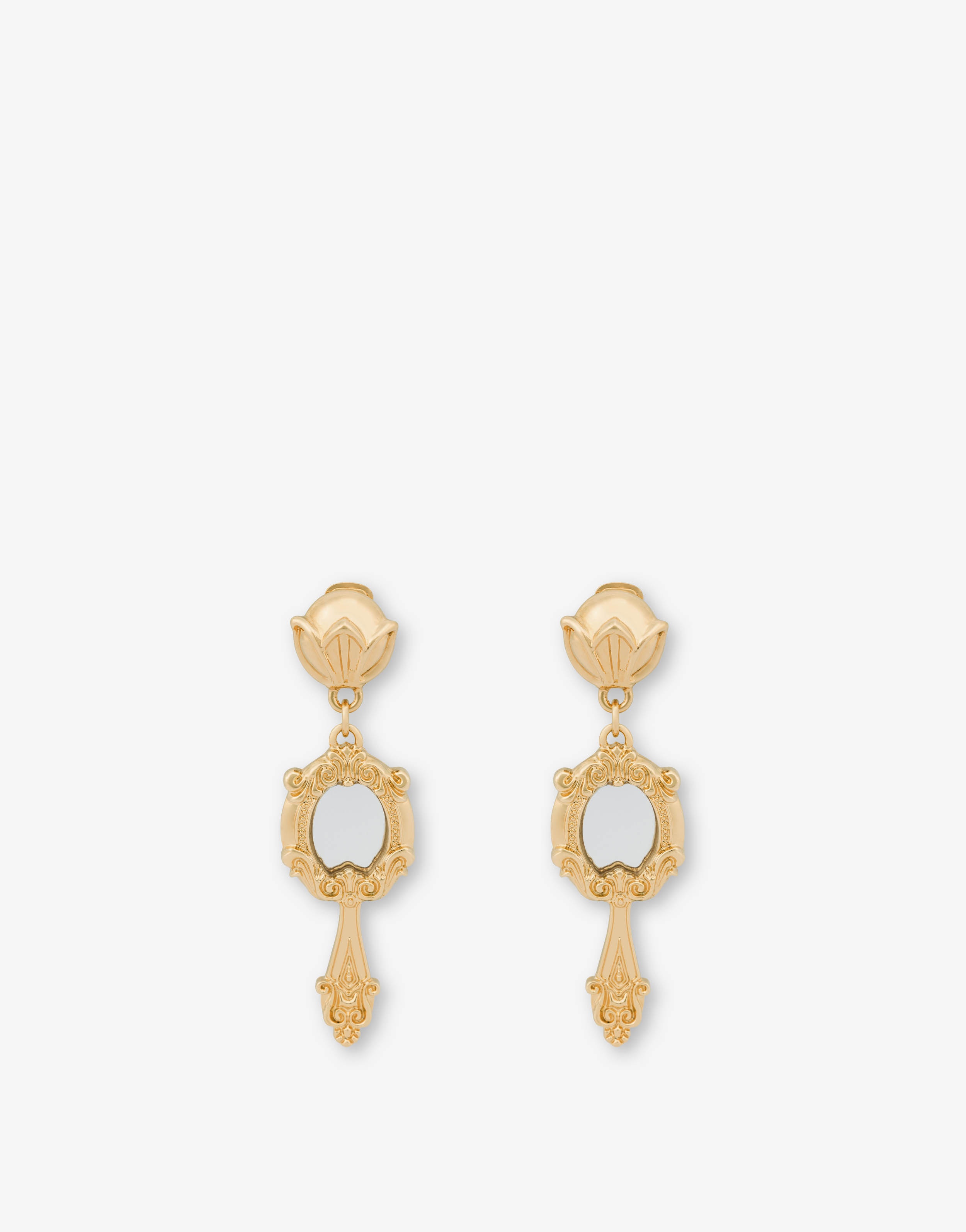 BAROQUE HAND MIRROR PENDANT EARRINGS - 1