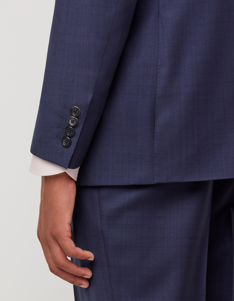 LIGHT BLUE DENIM-EFFECT WOOL REGULAR-FIT SUIT 144
