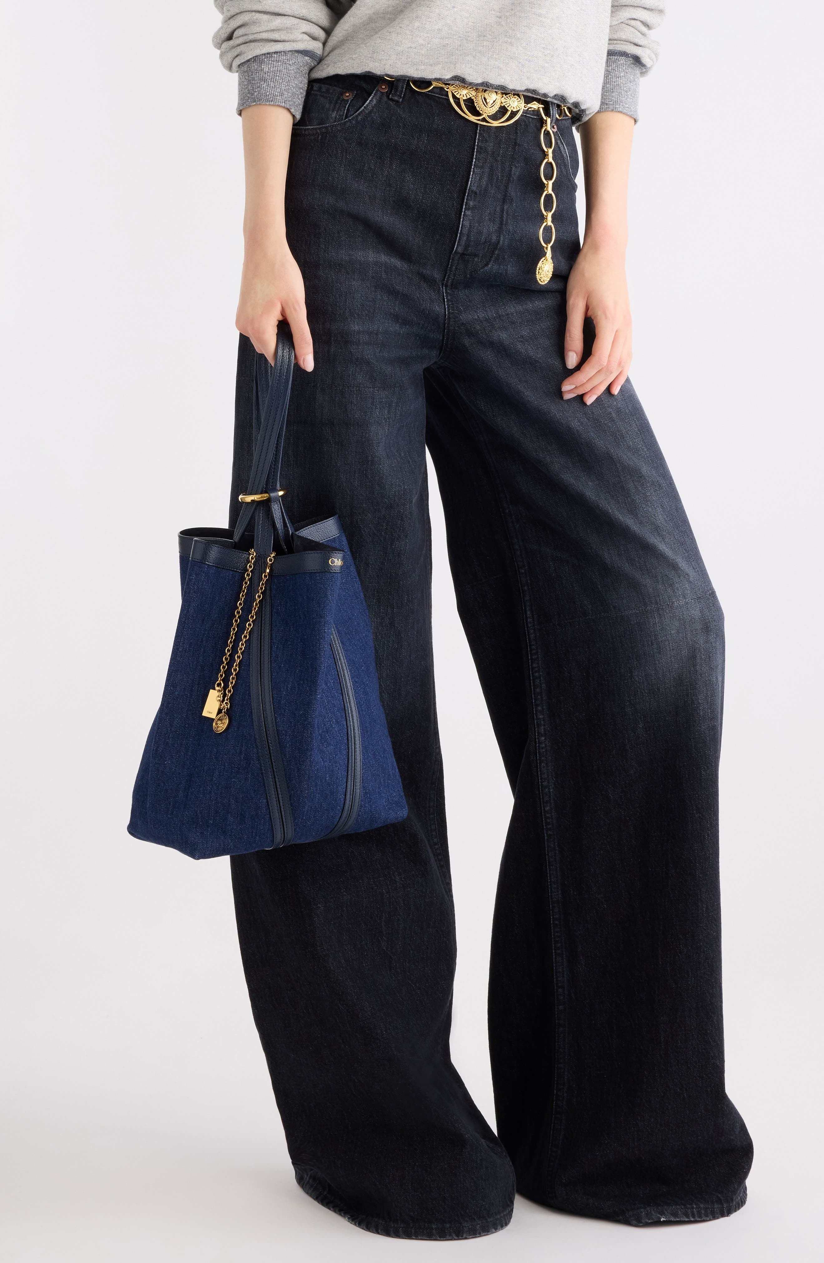 Chloé Spin Denim Tote in Submarine Blue at Nordstrom - 2