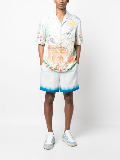 CASABLANCA Tennis-print silk shirt outlook