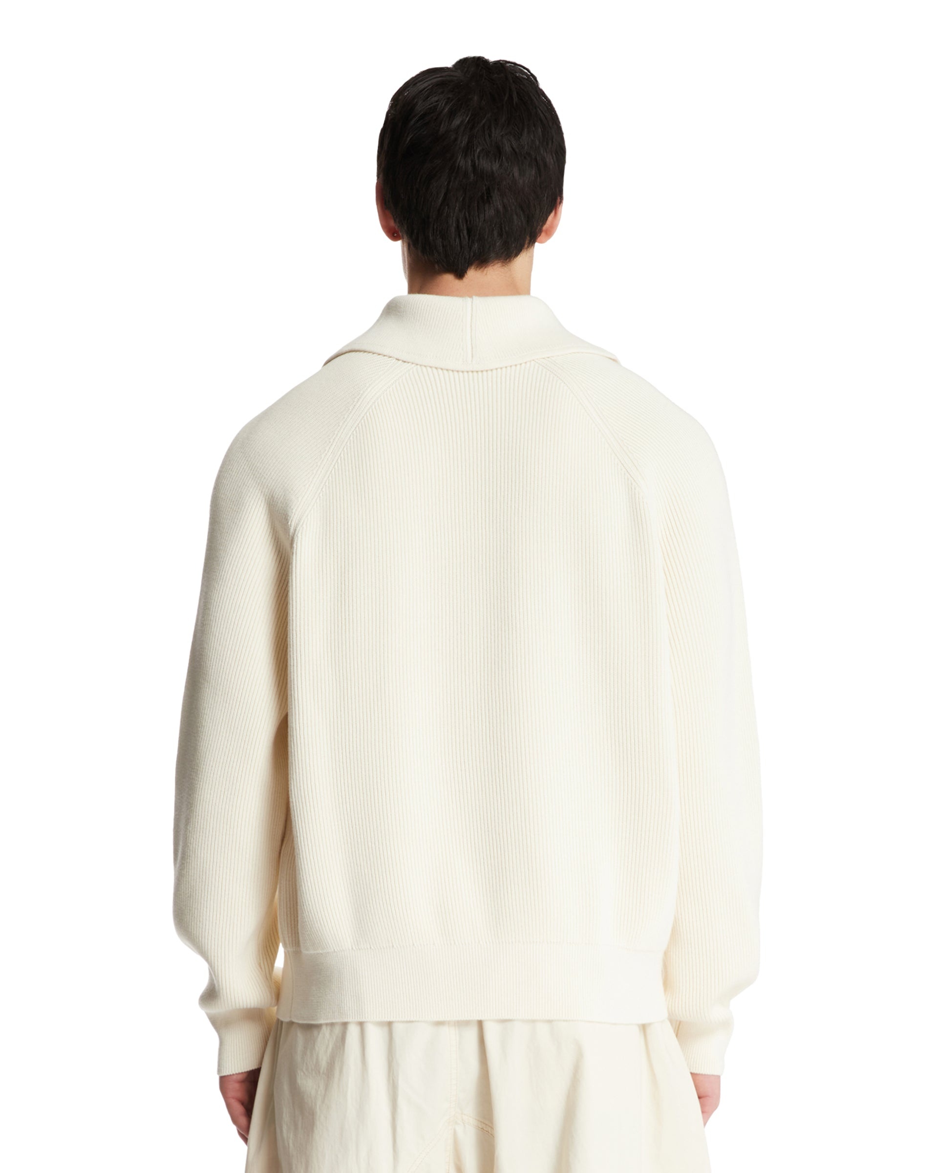 White Cotton Blend Sweater - 3