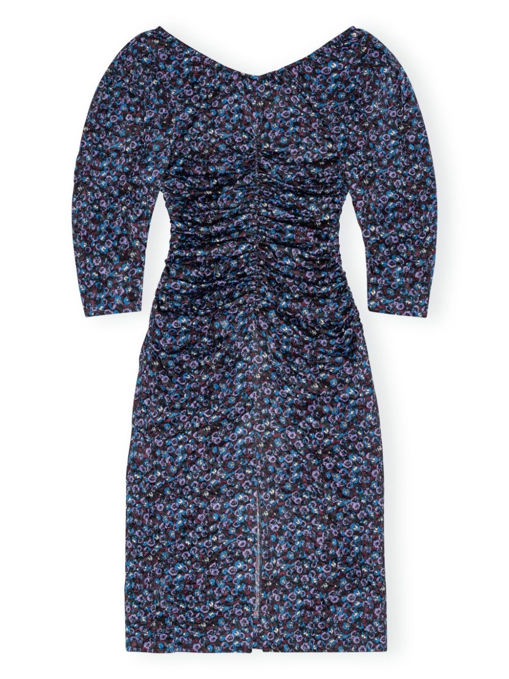 gathered satin midi dress - 6