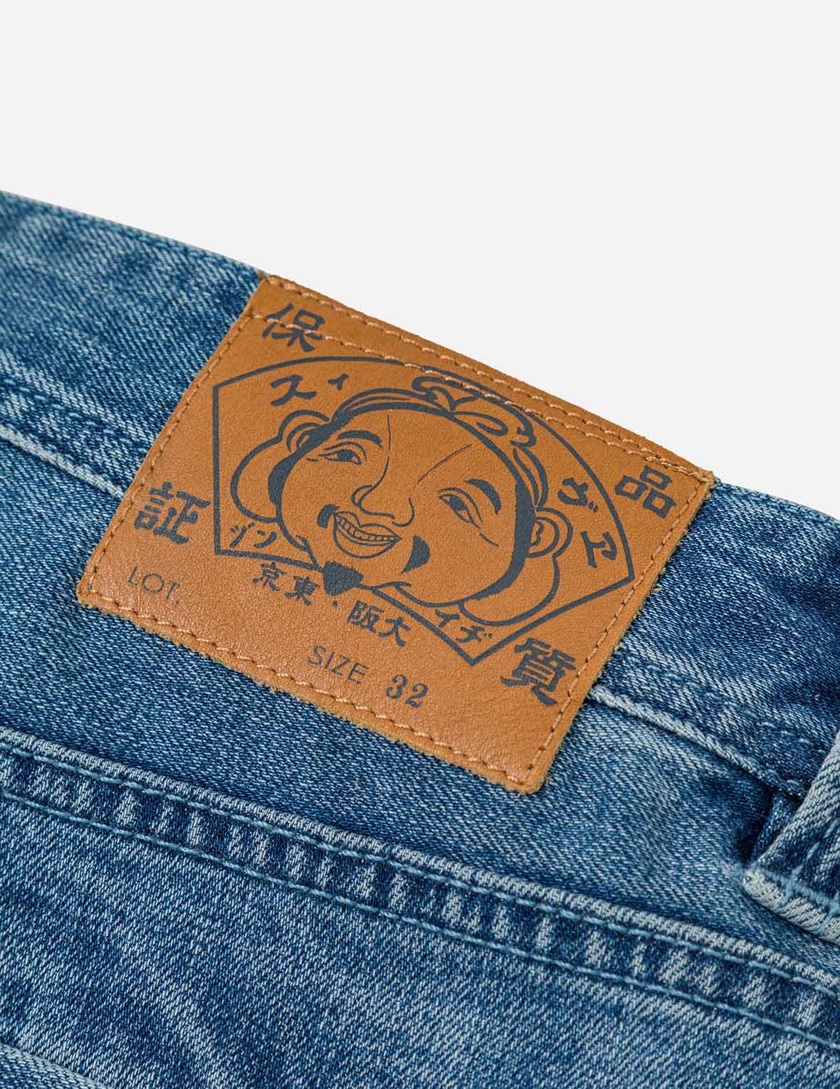 Seagull and Logo Print Loose Fit Denim Joggers - 10