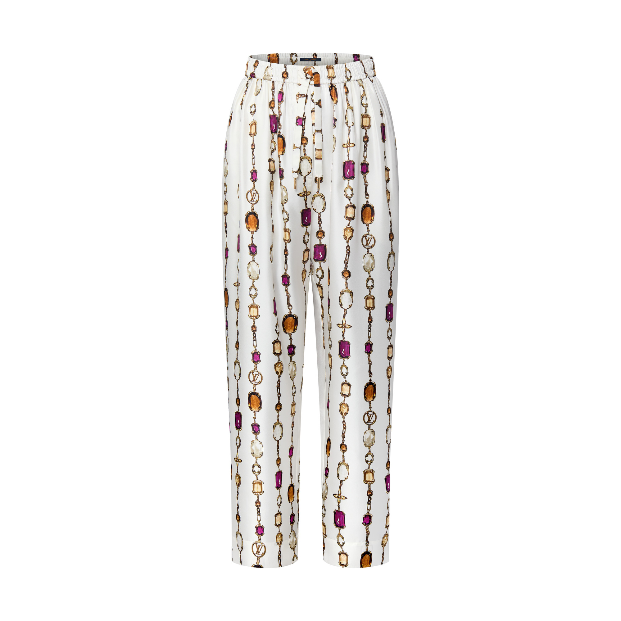 Necklace Print Pajama Pants - 1