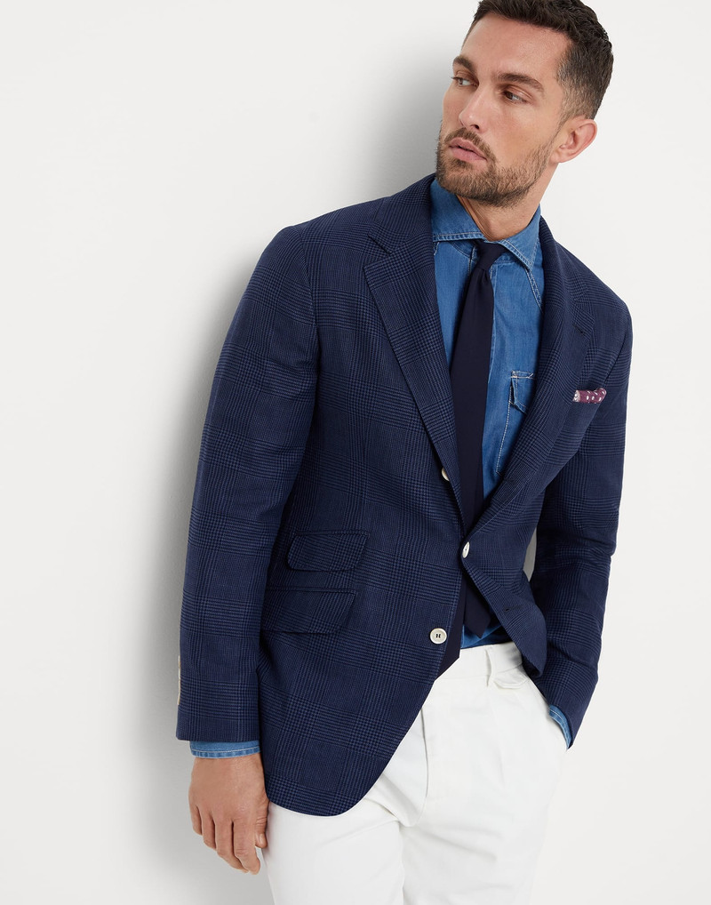 양모, 린넨 및 실크 프린스 웨일스 deconstructed Cavallo blazer 4