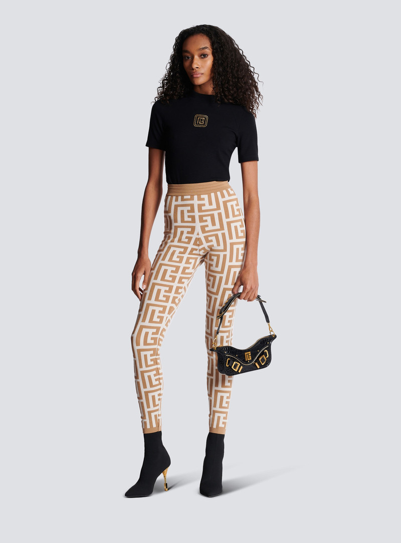 Balmain Knitted leggings with maxi monogram outlook
