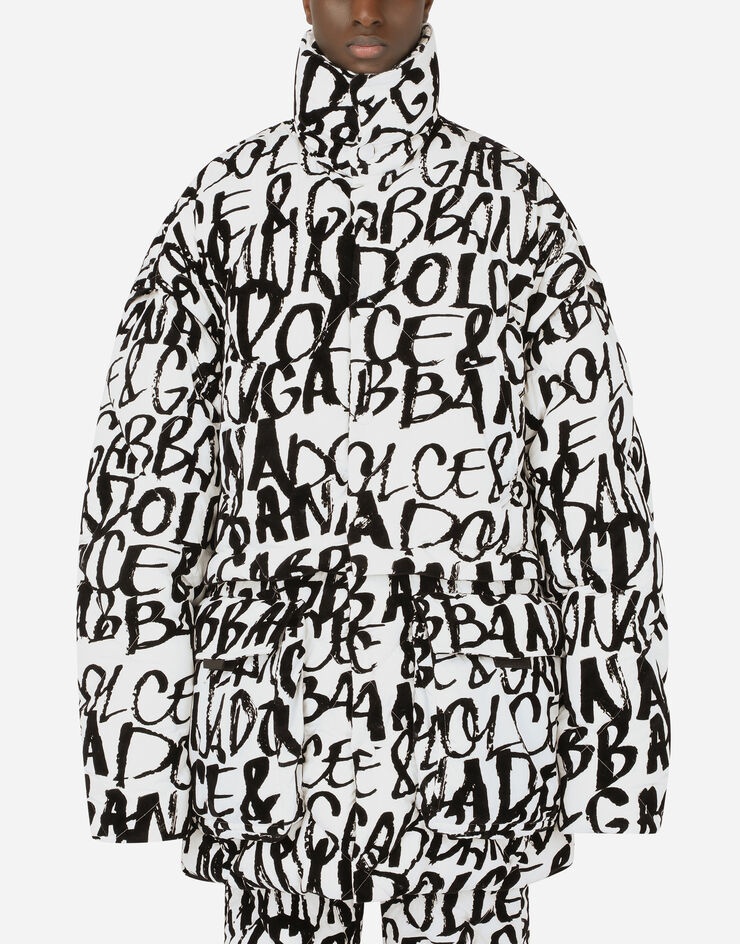 Nylon jacket with all-over logo print - 1