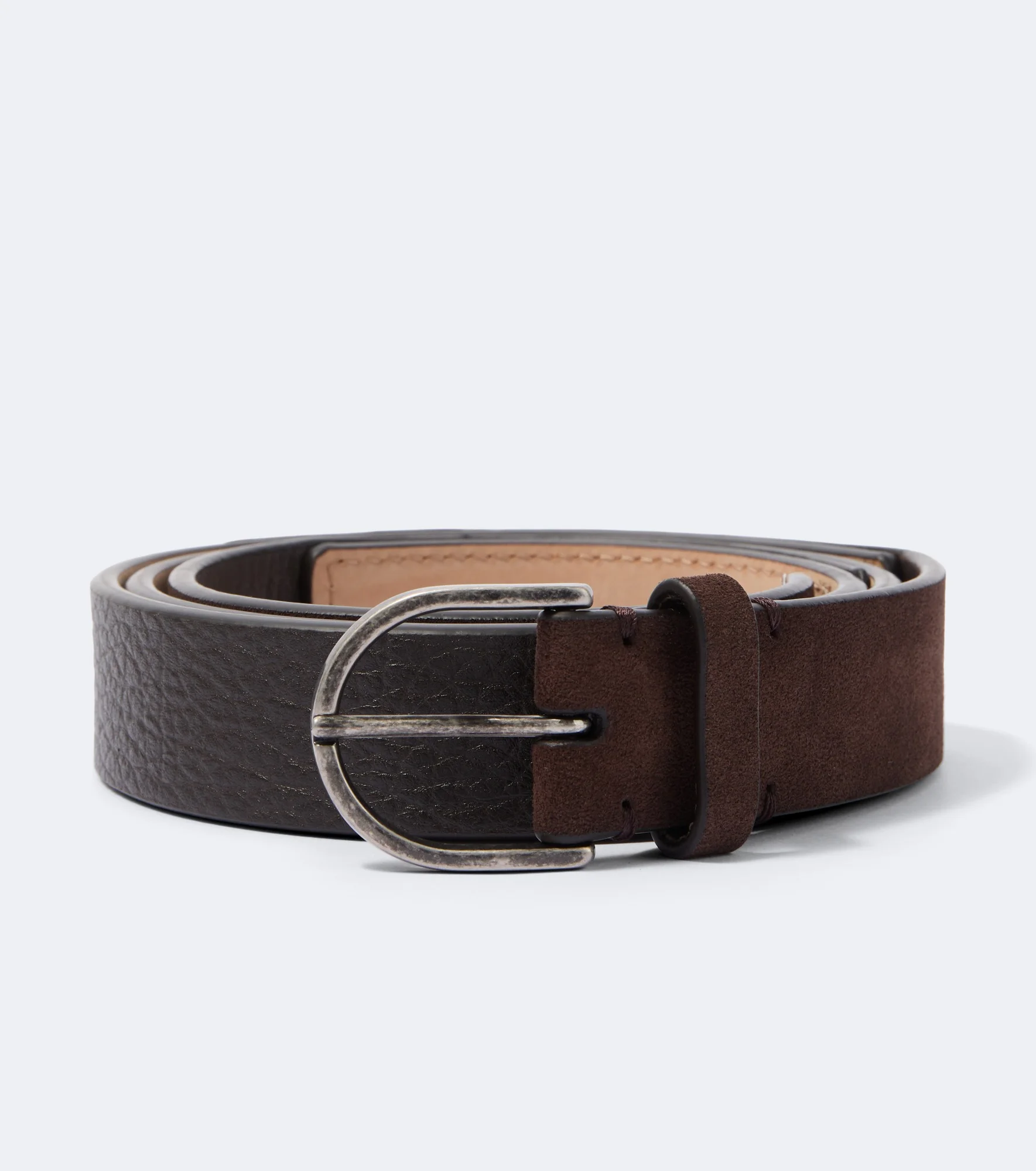 Leather and suede belt - 1