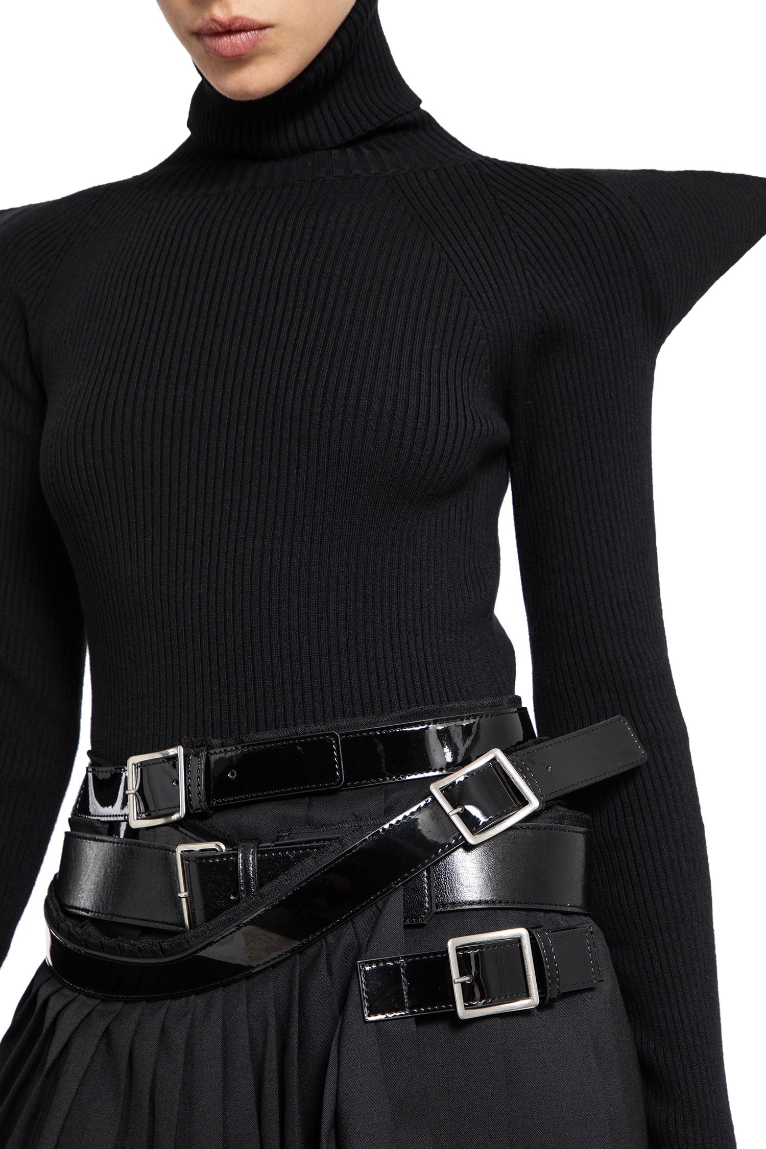 Junya Watanabe Layered-Belted-Mini-Skirt | antonioli