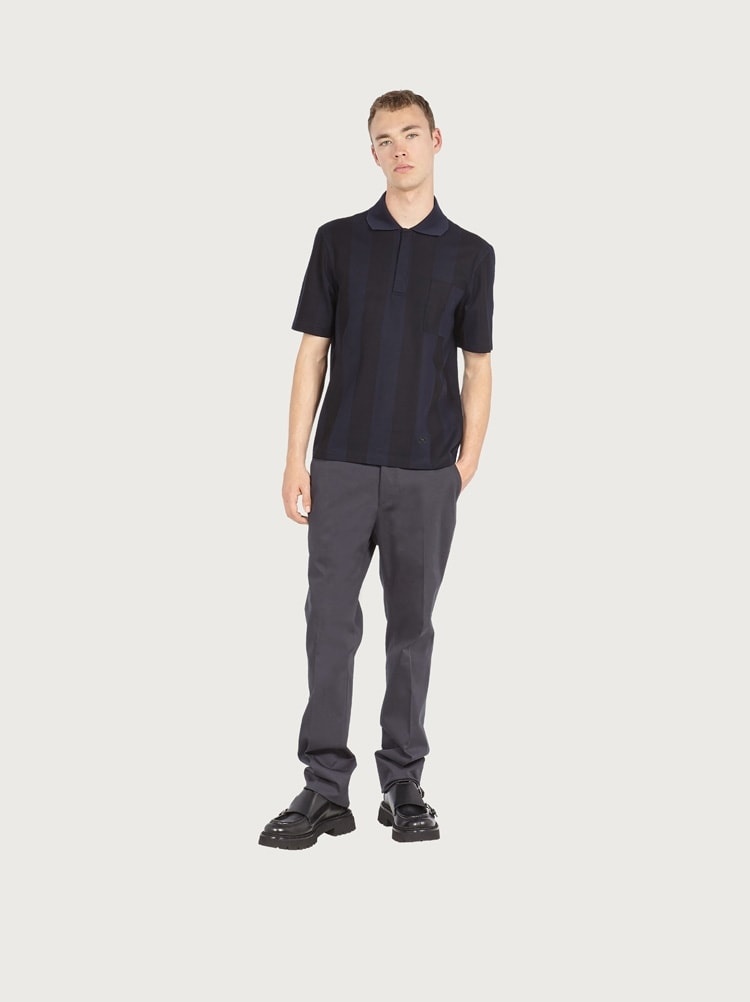 DUAL TONE STRIPED POLO - 5