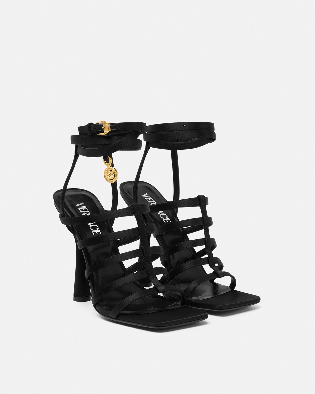 Lycia Satin Cage Sandals - 2