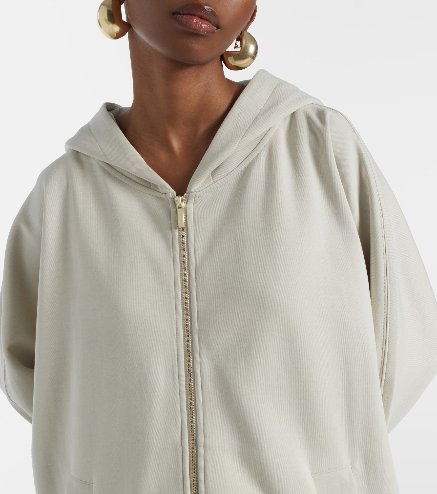 Verbano cotton jersey zip-up sweater - 4