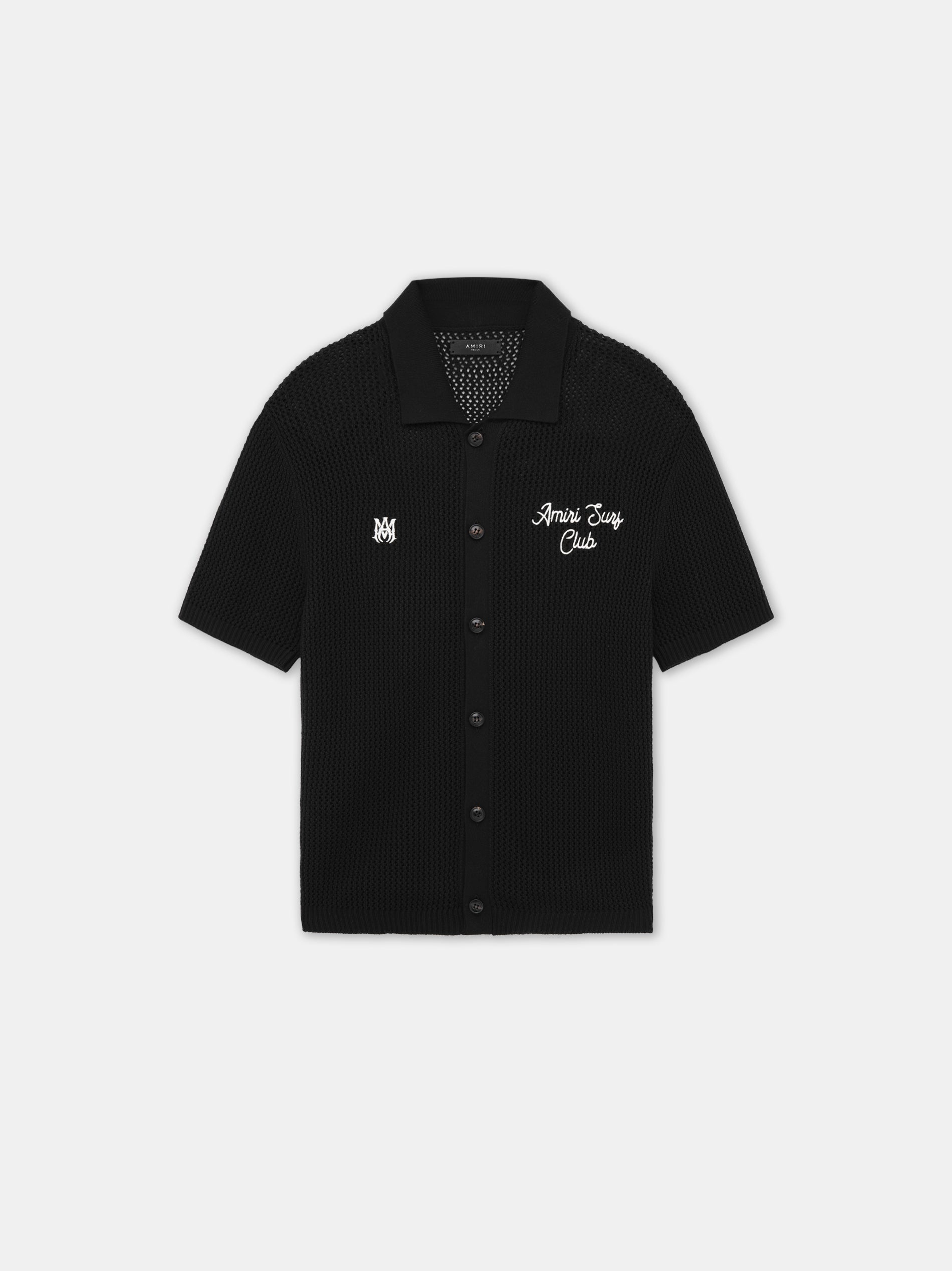AMIRI サーフクラブ クロシェ ビーチトップ ポロシャツ ブラック AEAE DOT PK T-SHIRTS 5BNY749 (AEAE/ポロシャツ) 116620830