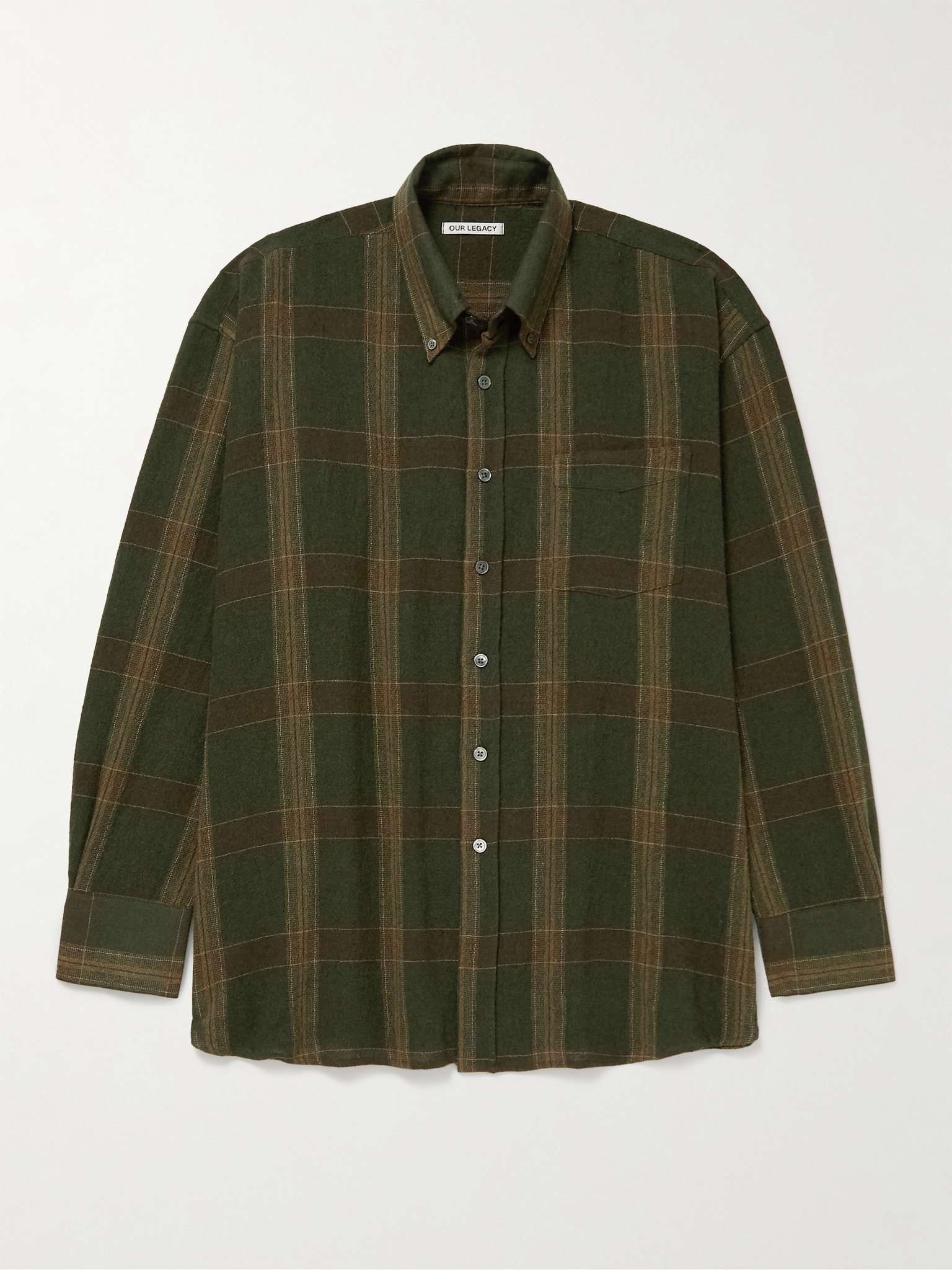 Borrowed Button-Down Collar Checked Flannel Shirt - 1