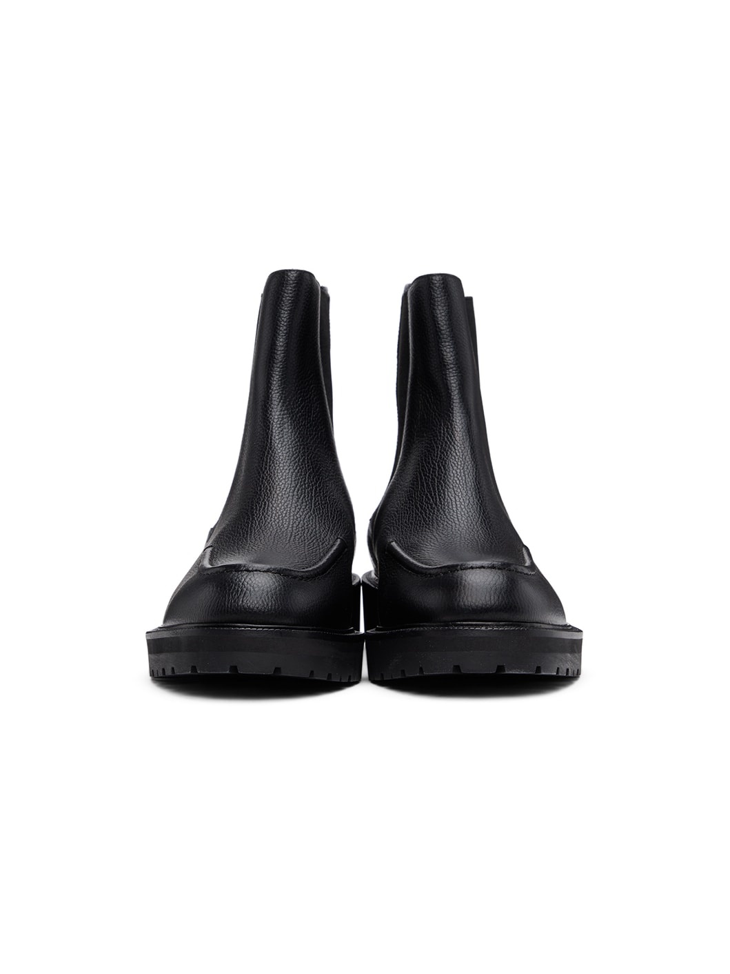 Black Pebble Grain Chelsea Boots - 2