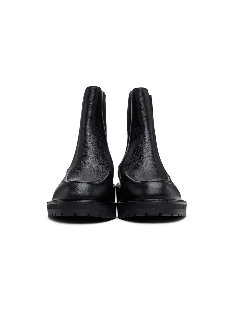 Black Pebble Grain Chelsea Boots 2